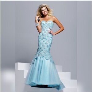 Prom dress blue mermaid